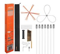 Kit de ramonage, brosse de cheminée extensible jusqu'à 7 m, balai de ramonage à double tête, brosse et lunettes de protection, outil de nettoyage pour cheminées carrées, rectangulaires et en arc