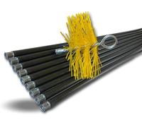 Kit de ramonage - Brosse nylon - Ø 150 mm - 9 tiges de 1,40 m - Tubage de cheminée