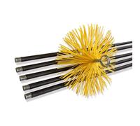 Kit de ramonage conduits gainés Brosse hérisson synthétique Diamètre 200 mm 7 mètres en 5 cannes de 1 40 m Cheminées poêle