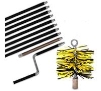 Kit de ramonage Oskar avec manivelle | 1120cm (11,2m) longueur 150mm diamètre | professionnel | Brosse hérisson