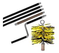 Kit de ramonage Oskar avec manivelle | 420cm (4,2m) longueur 125mm diamètre | professionnel | Brosse hérisson