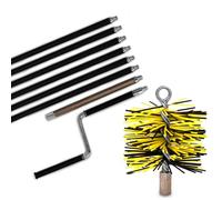 Kit de ramonage Oskar avec manivelle | 720cm (7,2m) longueur 125mm diamètre | professionnel | Brosse hérisson