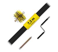 Kit de ramonage Oskar avec manivelle | 720cm (7,2m) longueur 150mm diamètre | professionnel | Brosse hérisson
