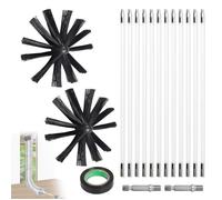 Kit de Ramonage Poêle a Pellets - 1 4.8m Hérisson 200mm 12 Tiges Flexible Perceuse Visseuse - Cheminée Étiquette