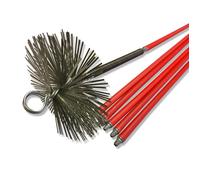 Kit de ramonage pro conduits non gainés | Hérisson acier plat | Ø 250 mm | 8,50 m 6 cannes | Ressort de départ | Embouts métal |