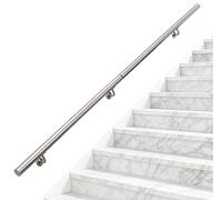 Kit de rampe de courroie en acier inoxydable V2A, à fixer au mur, longueur 200 cm, finition argent