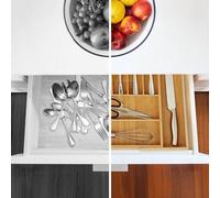 Kit de rangement Bamboe pour accessoires - 7 à 9 compartiments - universel - naturel - 50 x 49,5 x 44,5 cm