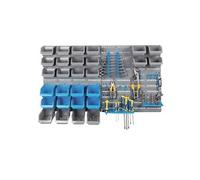 Kit de rangement mural pour outils - 43 pièces, 28 boîtes, 10 crochets