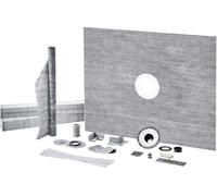 Kit de rebords de douche SucceBuy, 1219 x 1524 mm, kit de receveur de douche étanche avec bride en PVC, grille en acier inoxydable, membrane et barres de pente pour la rénovation de la salle de bains