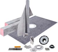 Kit de rebords de douche SucceBuy, 48 x 72 pouces, support étanche avec bride en PVC, grille en acier inoxydable, rebords réglables et barres de pente pour projets de salle de bains
