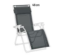 Kit De Rechange Fauteuil Relax Transat Jardin - Chaise Longue : 48 Cm - Evolution - Batyline® Duo - Gris Obsidian - Lafuma Mobilier