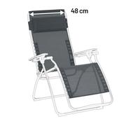 Kit De Rechange Fauteuil Relax Transat Jardin - Chaise Longue : 48 Cm - Rsx/futura - Batyline® Duo - Gris Obsidian - Lafuma Mobilier