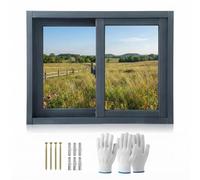 Kit de rechange pour fenêtre coulissante en vinyle - Glissière de sous-sol en aluminium noir pour usage domestique, 81,3 x 45,7 cm, 61 x 50,8 cm, 71 x 48,1 cm, 61 x 33 cm