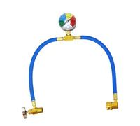 Kit de recharge de gaz R134a, kit recharge AC avec manomètre arc-en-ciel, tuyau bleu et connecteurs en laiton pour voiture AC, bleu, 12, 60 x 9, 06 x 1, 97 pouces
