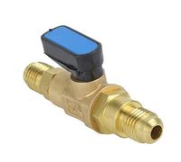 Kit de recharge en fluor, 1/4SAE Climatisation Outils de réfrigérateur Adaptateur de valve de contrôle du réfrigérant Robinet à tournant sphérique en fluor, 2.8x1.2x0.4 pouces