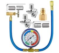 Kit De Recharge Pour Climatisation | Kit De Recharge De Réfrigérant Pour Voiture - Ensemble Tuyau Avec Valve Perçage Et Embout Pour Gaz Réfrigérant Maintenance Entretien Saisonnier Atelier
