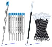 Kit de recharges pour stylos bille, 40 pièces, 1,0 mm, bleu, modèles G2 et Universal