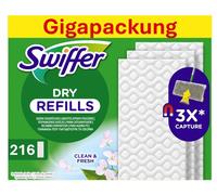 Kit de recharges Swiffer pour nettoyant de sol, lingettes nettoyantes pour sol sèches, 216 pièces (6 x 36) mètres