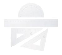 Kit de Règles pour Étudiants, Ensemble Triangulaire Bleu, Mesure Précise | Règle Droite, Triangle et Rapporteur en Ps, Marquages Résistants, Léger pour Bureau et Projet Créatif
