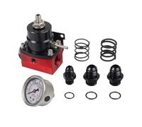 Kit de régulateur de pression de carburant 3-70PSI réglable avec port d'alimentation AN8 et port de retour AN6 compatible avec les moteurs E85(Red)