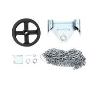 Kit de remplacement de palan à chaîne pour porte de garage, kit de remplacement de palan à chaîne robuste, palan à entraînement réduit 1:1 pour portes enroulables, ensemble de pièces de quincailler