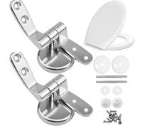 Kit de remplacement de raccords de siège de toilette - Charnière de siège de toilette avec finition chromée, raccords de charnière pour résine en bois | Pièces de rechange en acier inoxydable pour
