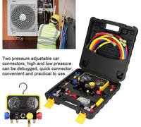Kit de remplissage de fluide frigorigène pour climatiseur à double jauge Pression réglable Equipement de maintenance frigorifique Connexion en laiton Dispositif de réparation de climatiseur