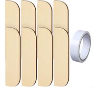 Kit de renforcement de charnière avec 8 plaques de remplissage en bois dur et 16 pièces de ruban adhésif double face conçu pour la réparation du cadre de porte intérieure (A)