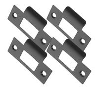 Kit de renforcement de porte en acier inoxydable 4 pièces | Finition noire, construction résistante à l'usure, design haute résistance, s'adapte au matériel de loquet et à la fixation