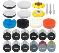 Kit de rénovation de phares - PZCC - 133 pièces - Disques abrasifs 125mm - Grains 60 à 10000 - Plaques de support PU