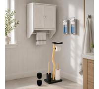 Kit de rénovation pour salle de bains « Hygiène » (3 pièces) – Paire de distributeurs de savon, armoire murale et porte-rouleau