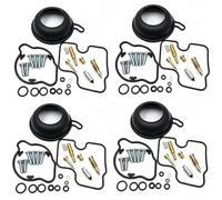 Kit de réparation de carburateur - Lot de 4 - Convient pour Honda CB600F | Kit de joints 4 cylindres avec membrane, aiguille de flotteur et buses pour réparation de moto contre les fuites d'essence.