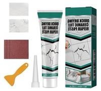 Kit de réparation de carrelage blanc Pâte de réparation céramique Kit de réparation de baignoire 100g Kit de réparation d'émail résistant à l'eau et aux fuites Kit de réparation de lavabo en céramique