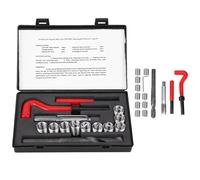 Kit de réparation de filetage - 15pcs M14x2 Kit de réparation de bobine hélicoïdale de voiture e forage hélicoïdale en acier inoxydable Insert fileté compatible Ensemble d'outils à main Helicoils