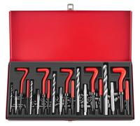 Kit de réparation de filetage de 131 pièces - Assortiment d'inserts Helicoil - M5, M6, M8, M10, M12 - Forets en HSS et tarauds