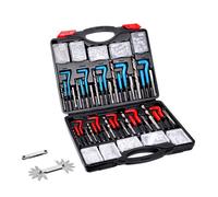Kit de Réparation de Filetage Helicoil-Duoku-kit d'outils de Refiletage SAE/Métrique-338 Pièces-M5-M12-1/4""-1/2""-Forets HSS