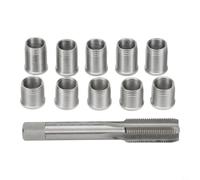 Kit de réparation de filetage M10 x 1,0 - Inserts en acier inoxydable et robinet en acier rapide pour générateur de moteur et machines - Restauration de trous endommagés - Ensemble d'outils métriques