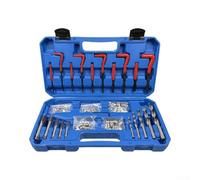 Kit de réparation de filetage métrique 131 pièces pour inserts filetés M5 M6 M8 avec outils HSS revêtus de titane et mallette moulée par soufflage