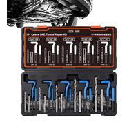 Kit de réparation de filetage Outils à main auto-taraudeurs en acier | Kit de restauration d'insert fileté métallique Pour Industriel, Moto, Automobile, Métallurgie Et
