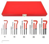 Kit de réparation de filetages - 131 pièces - M5x0,8/M6x1,0/M8x1,25/M10x1,5/M12x1,75 - 25/10 inserts - Forets et tarauds HSS