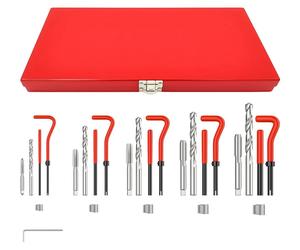 Kit de réparation de filetages - 131 pièces - M5x0,8/M6x1,0/M8x1,25/M10x1,5/M12x1,75 - 25/10 inserts - Forets et tarauds HSS