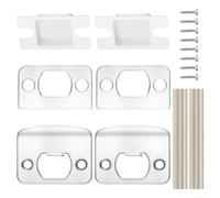Kit de réparation de loquet de porte 22 mm avec cale d'espacement incluse | Lot de 2 plaques en acier inoxydable, comprend des boîtes à poussière, des cales d'espacement, des vis