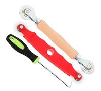 Kit de Réparation de Moustiquaire avec Crochet, Double Rouleau Rouge | Métal et Bois, Installation et Retrait de Toile, pour Porte et Piscine, Accessoire de Remplacement