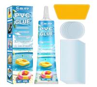 Kit de réparation de piscine - Transparent - Étanche - 60 ml | Colle flexible extra forte en PVC avec patchs pour bateau gonflable, kayaks, film de piscine, château rebondissant, matelas