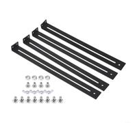 Kit de réparation de tiroir - Support coulissant sous montage - Matériel de renfort en métal pour tiroir d'armoire, fond de meuble en bois - Panneau de particules MDF - 33 à 61 cm - Noir (2 ensembles)