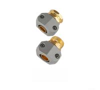 Kit de réparation de tuyau d'arrosage robuste en zinc et aluminium 1,6 cm | Adaptateur fileté mâle femelle pour éviter les fuites pour un réparateur de tuyau étanche et un entretien rapide en plein air