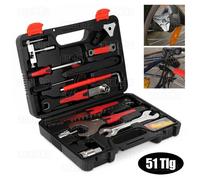 Kit de réparation de vélos, coffret d'outils de 51 pièces avec accessoires pour la réparation et l'entretien des vélos. Universel, compatible avec de nombreux types de vélos en acier