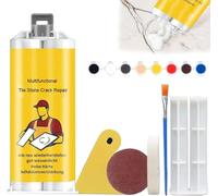 Kit de réparation multifonctionnel de fissures pour carrelage, granit et marbre, kit de réparation de porcelaine, pâte de réparation pour carrelage et céramique pour réparer les copeaux de baignoire