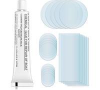 Kit de Réparation Piscine,21pc Colle sous-Marine,Rustine Piscine Répare Une Variété d'Objets Gonflables,Colle sous l'eau Colle PVC