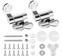 Kit de réparation pour charnières de WC - Système de couvercle de WC robuste - Zinc - 5,8 x 10,5 cm - Argent